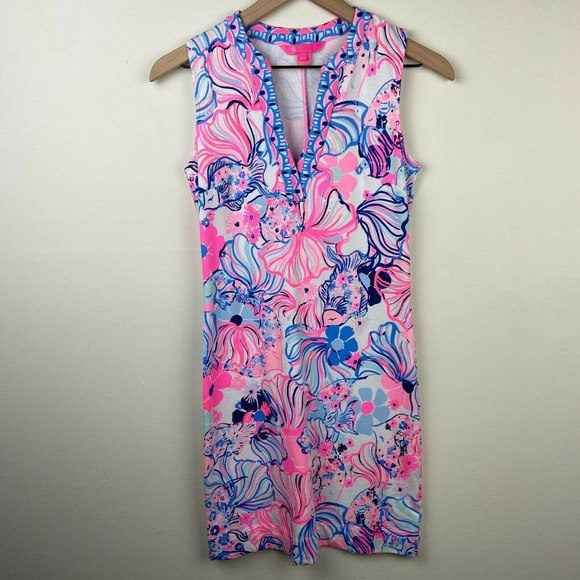 Lilly Pulitzer Dresses & Skirts - Lilly Pulitzer Camari Shift Dress in Prosecco Pink Make a Splash Size XXS